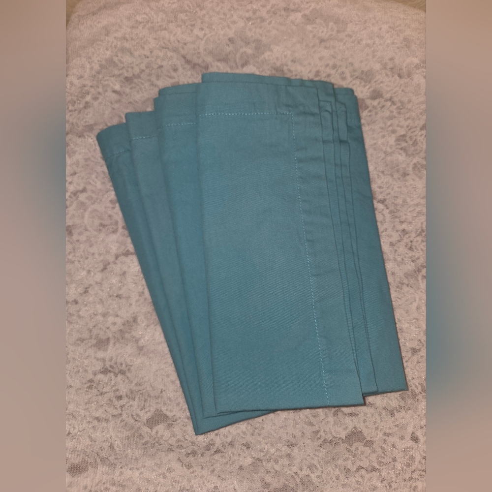 Williams Sonoma Italian Washed Teal Cotton Kitchen Napkins (Set Of 4)